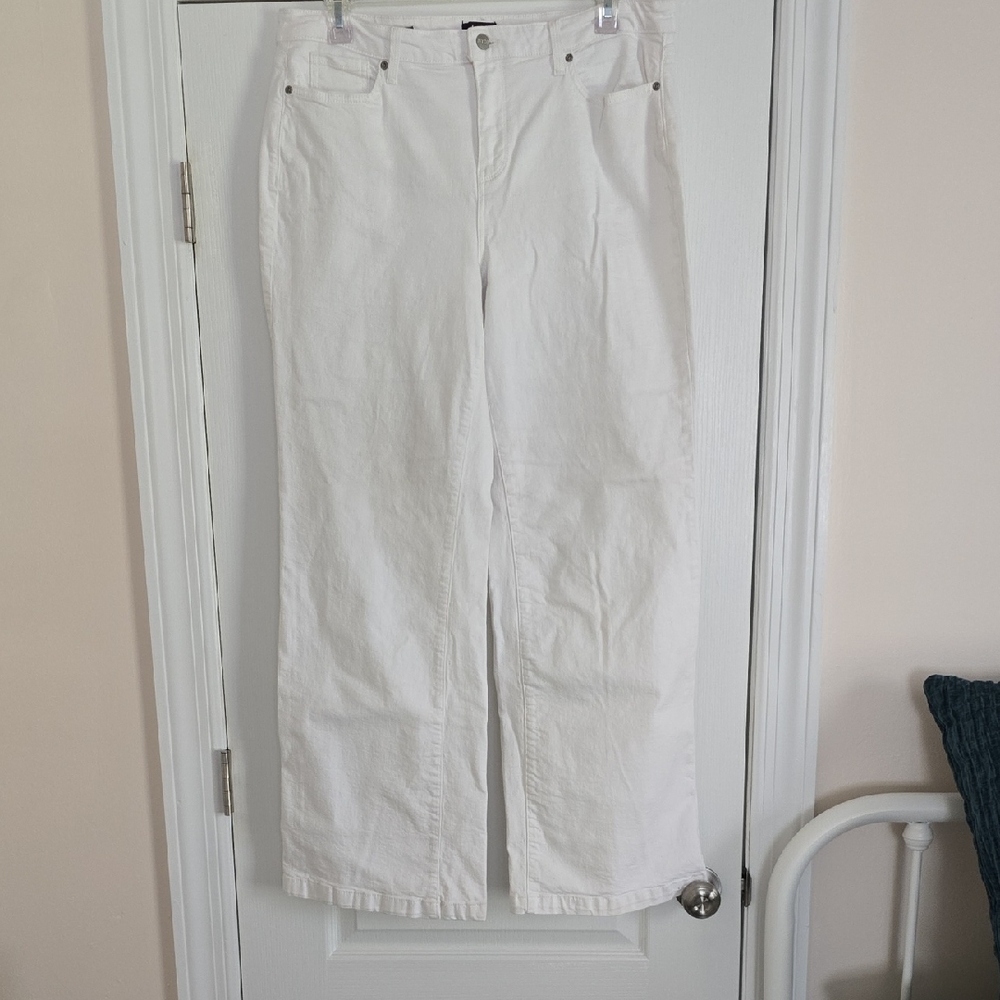 NYDJ White Wide Leg Jeans